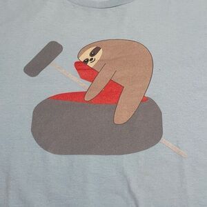 Baby Blue Sloth Curling Tee